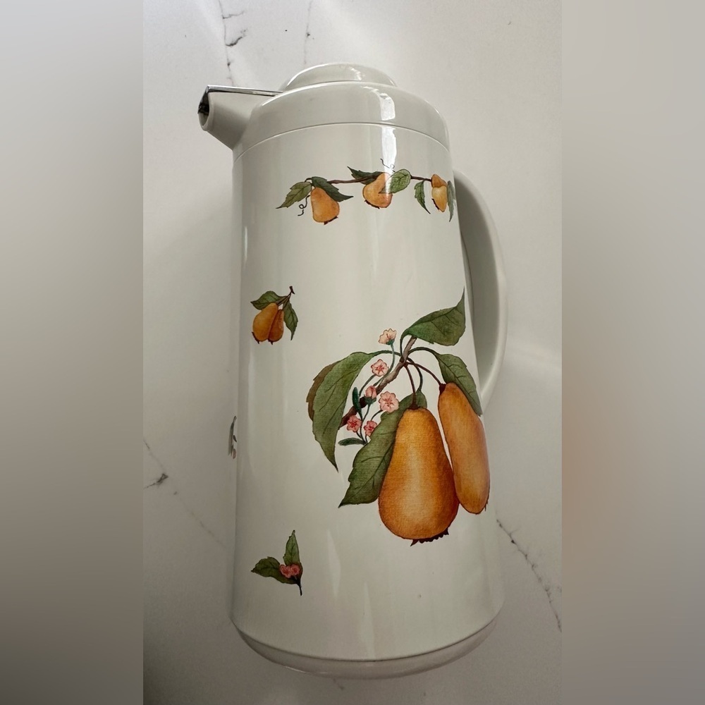 Vintage MIKASA BELLE TERRE -  Thermal Carafe Thermos With Lid fruit design